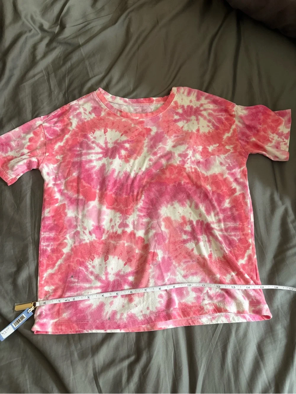 Place Pink and White Tie-Dye Short Sleeve Tee